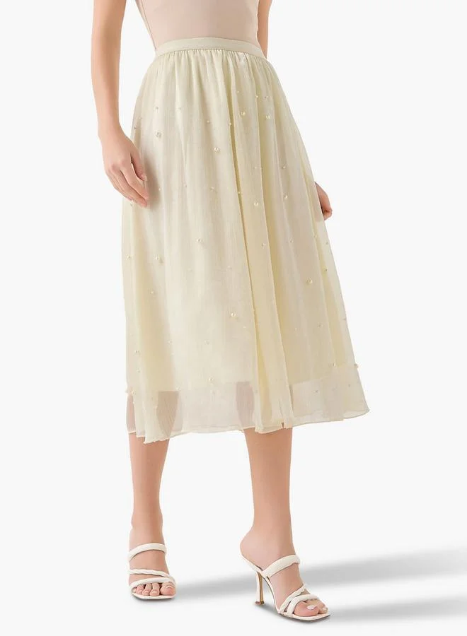 سبلاش فيڤ Midi A-line Skirt with Elasticated Waistband